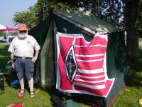 KA1MOM and his PIO tent and flag