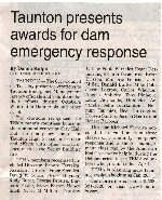 Taunton newspaper clipping, Dam emergency