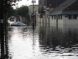 Flooding on Walnut St., Peabody. Photo courtesy KB1KQW