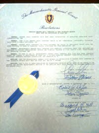 2011 MA Senate Resolution honoring Amateur Radio Week