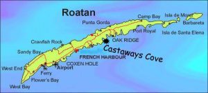 map of Roatan I., Honduras