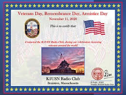 K1USN Veterans Day 2020 Certificate