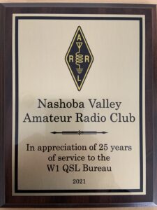 NVARC commemorative plaque from W1QSL Bureau