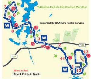YuKanRun Half By The Sea race course map