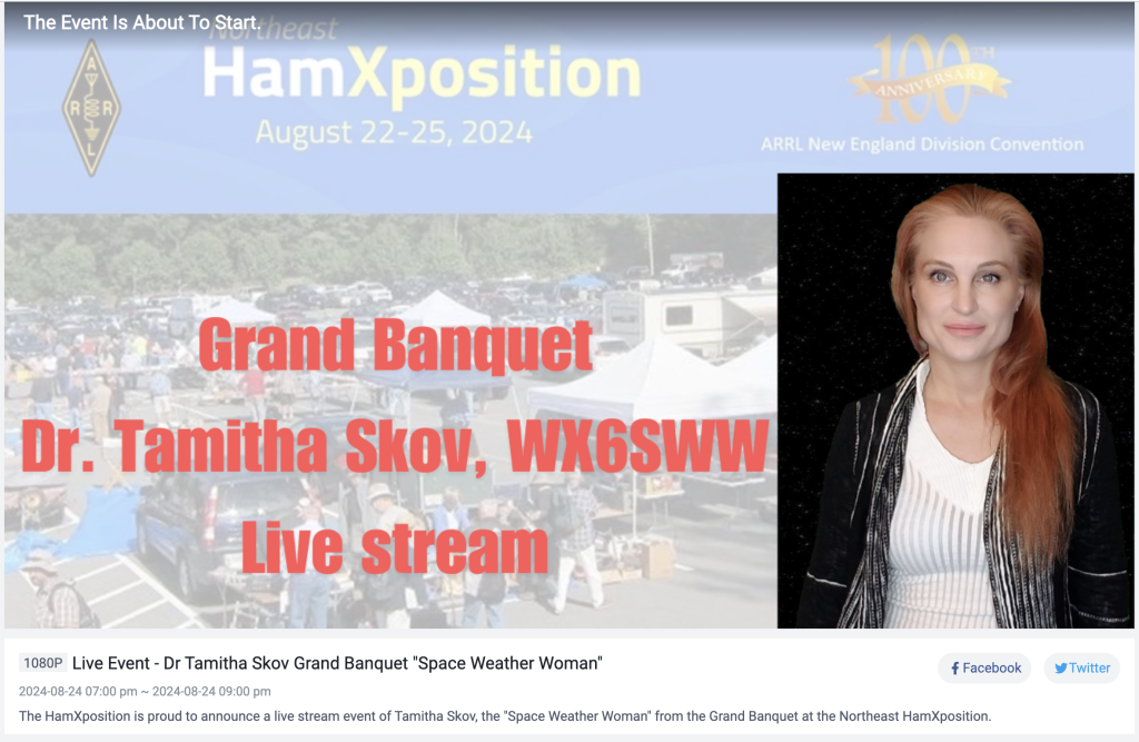 Dr. Tamitha Skov, WX6SWW live at the Northeast HamXposition